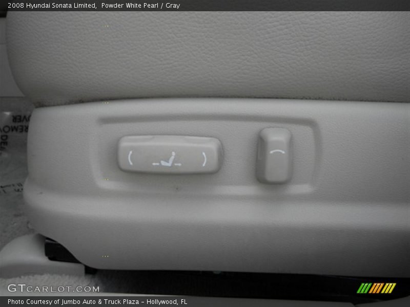 Powder White Pearl / Gray 2008 Hyundai Sonata Limited