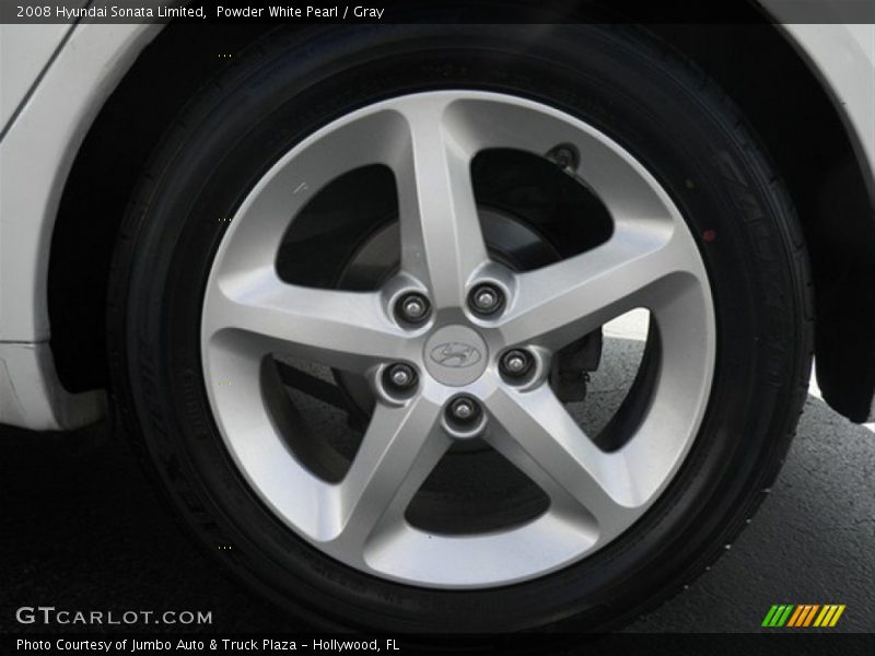 Powder White Pearl / Gray 2008 Hyundai Sonata Limited