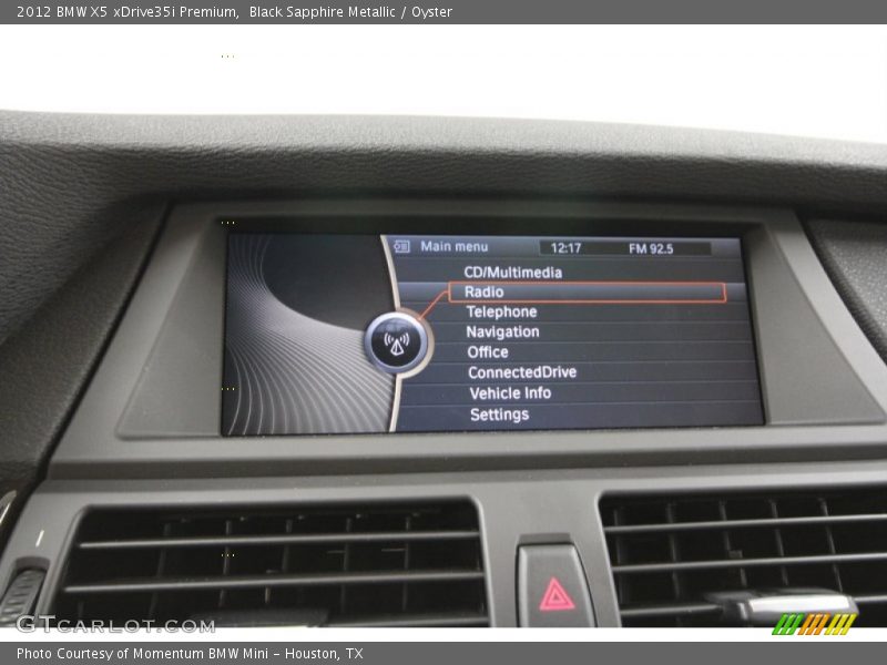 Black Sapphire Metallic / Oyster 2012 BMW X5 xDrive35i Premium