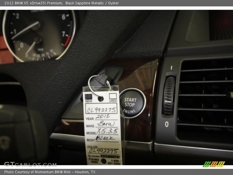 Black Sapphire Metallic / Oyster 2012 BMW X5 xDrive35i Premium