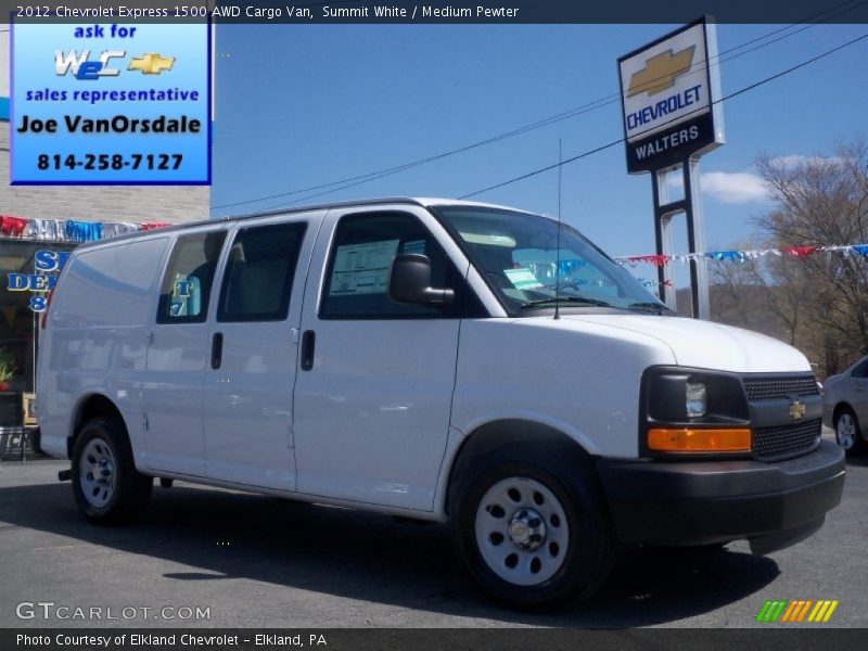 Summit White / Medium Pewter 2012 Chevrolet Express 1500 AWD Cargo Van