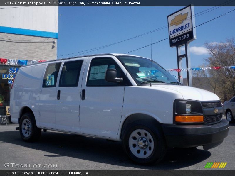 Summit White / Medium Pewter 2012 Chevrolet Express 1500 AWD Cargo Van