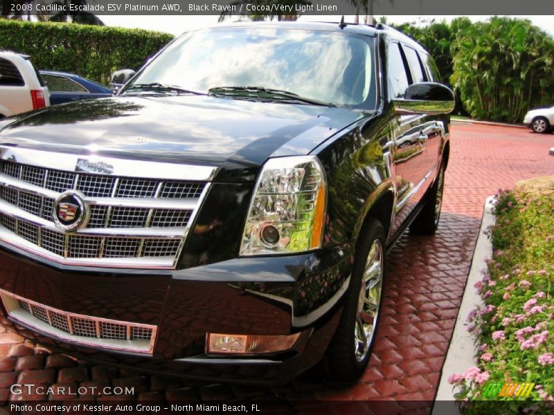 Black Raven / Cocoa/Very Light Linen 2008 Cadillac Escalade ESV Platinum AWD