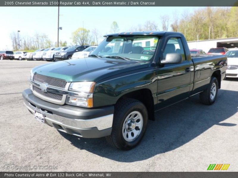 Dark Green Metallic / Dark Charcoal 2005 Chevrolet Silverado 1500 Regular Cab 4x4