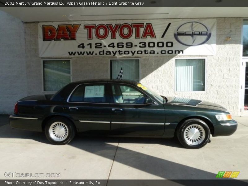 Aspen Green Metallic / Light Graphite Grey 2002 Mercury Grand Marquis LS