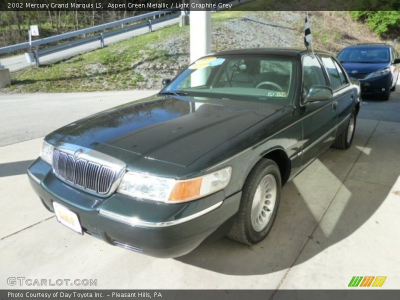 Aspen Green Metallic / Light Graphite Grey 2002 Mercury Grand Marquis LS