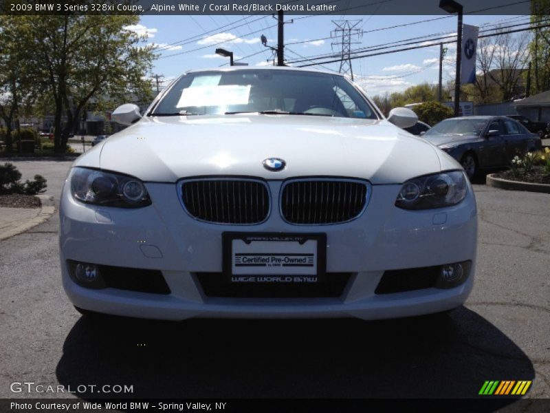 Alpine White / Coral Red/Black Dakota Leather 2009 BMW 3 Series 328xi Coupe