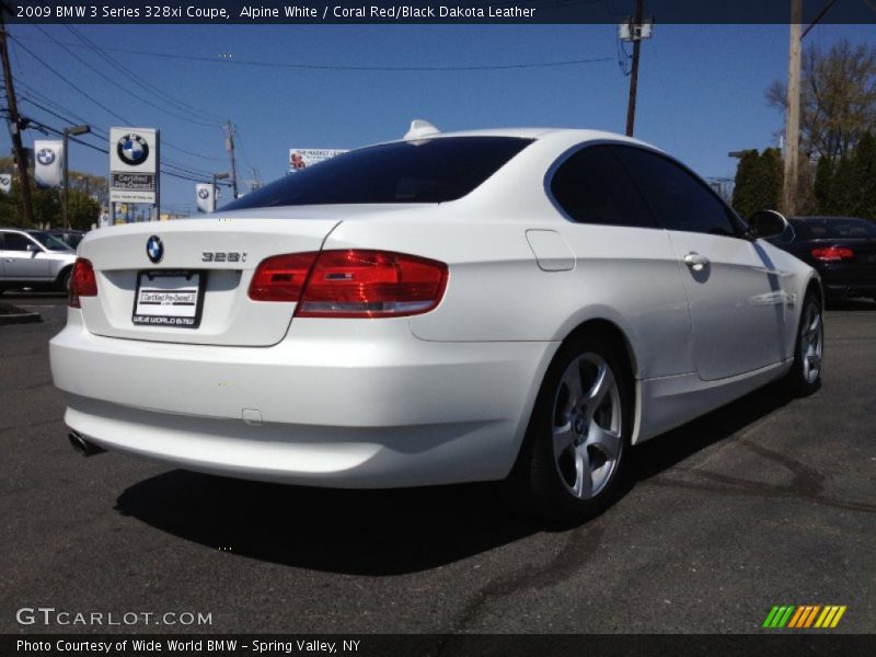 Alpine White / Coral Red/Black Dakota Leather 2009 BMW 3 Series 328xi Coupe