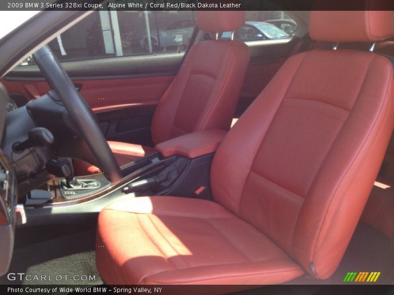 Alpine White / Coral Red/Black Dakota Leather 2009 BMW 3 Series 328xi Coupe