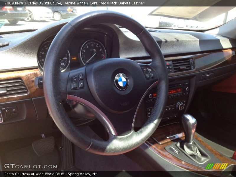 Alpine White / Coral Red/Black Dakota Leather 2009 BMW 3 Series 328xi Coupe