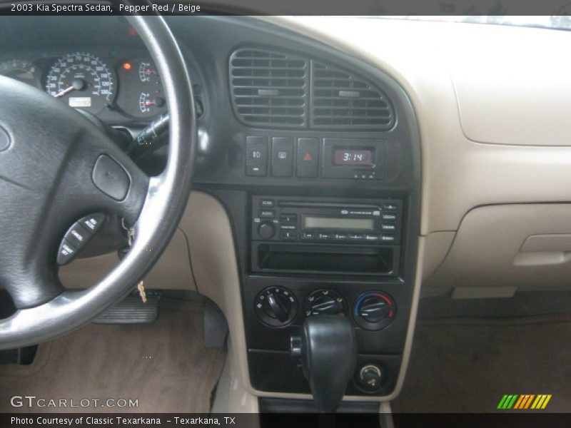Pepper Red / Beige 2003 Kia Spectra Sedan