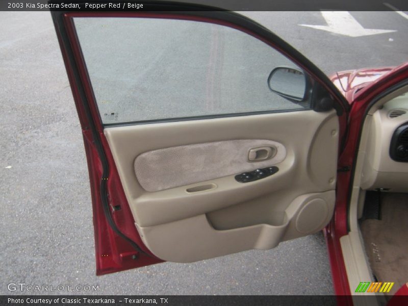 Pepper Red / Beige 2003 Kia Spectra Sedan