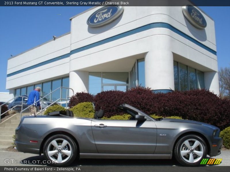 Sterling Gray Metallic / Charcoal Black 2013 Ford Mustang GT Convertible