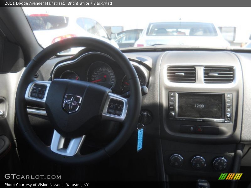 Bright White / Black/Red 2011 Dodge Avenger Mainstreet
