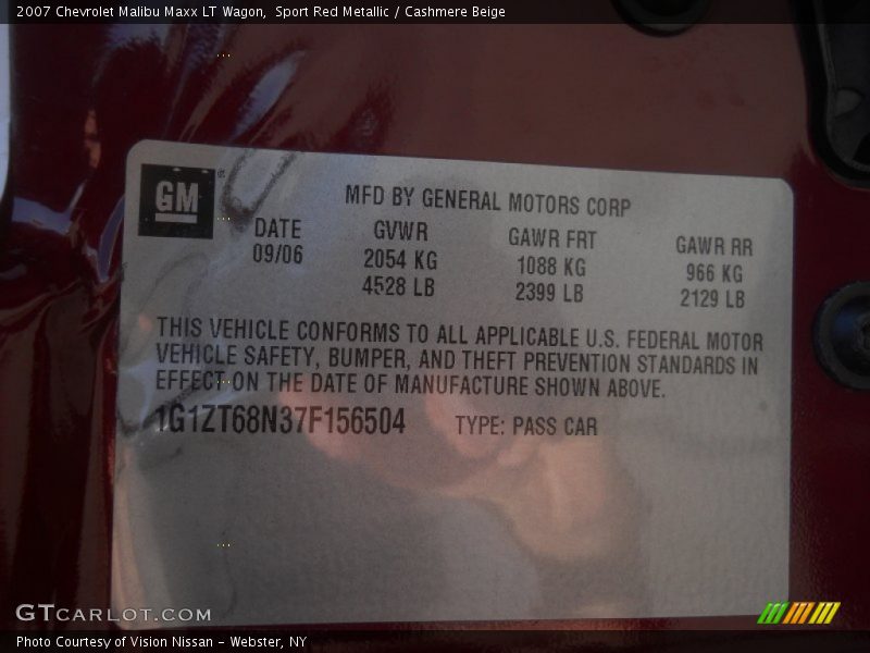 Sport Red Metallic / Cashmere Beige 2007 Chevrolet Malibu Maxx LT Wagon