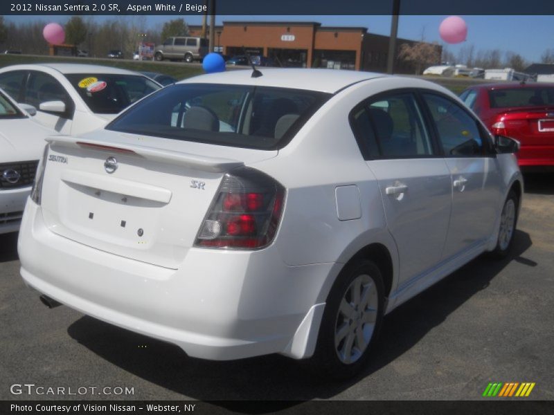 Aspen White / Beige 2012 Nissan Sentra 2.0 SR