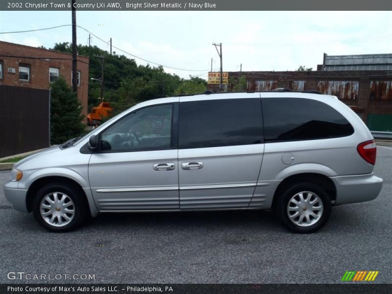 Bright Silver Metallic / Navy Blue 2002 Chrysler Town & Country LXi AWD