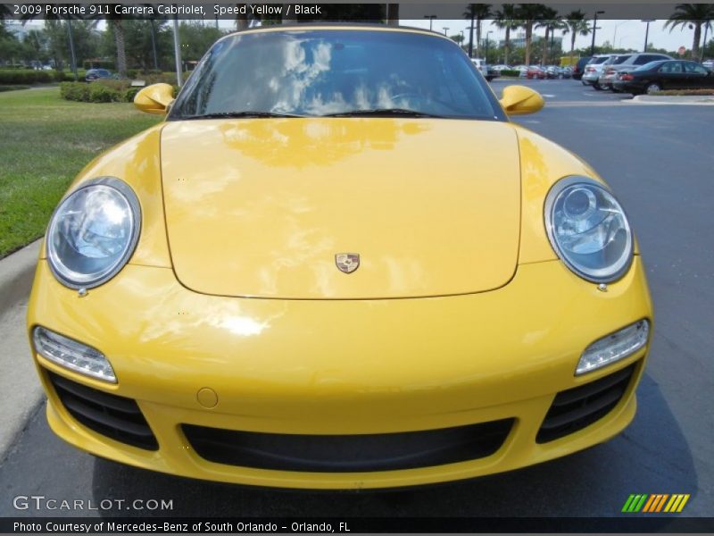 Speed Yellow / Black 2009 Porsche 911 Carrera Cabriolet