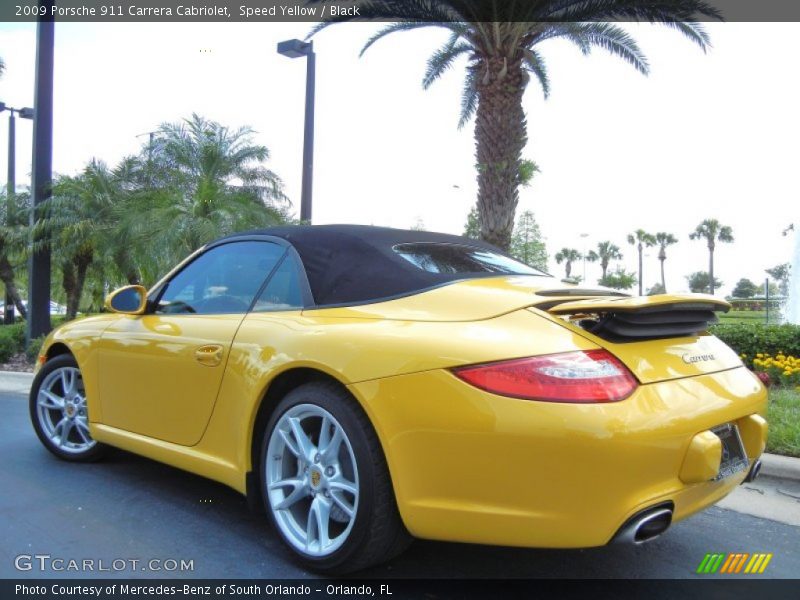 Speed Yellow / Black 2009 Porsche 911 Carrera Cabriolet