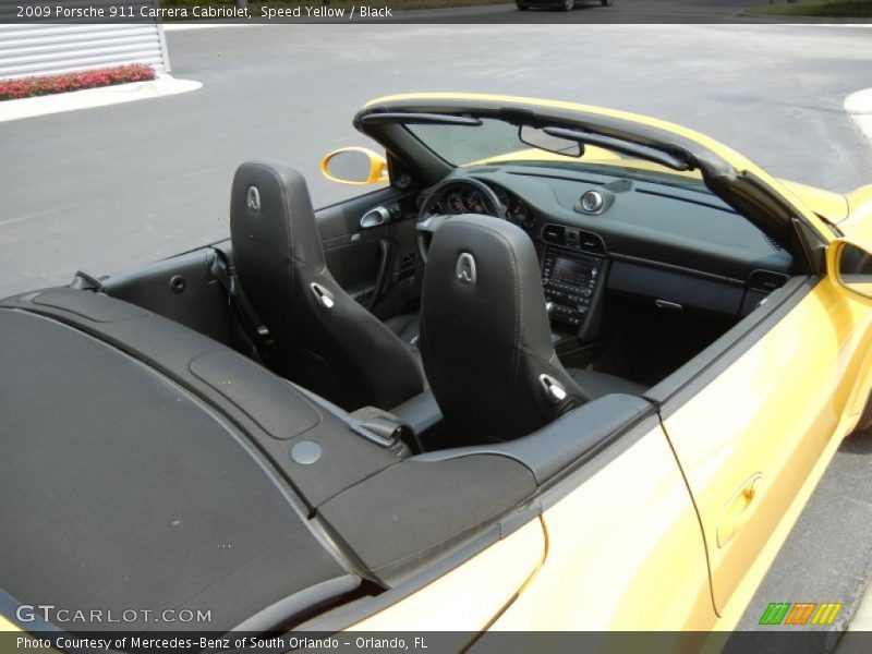Speed Yellow / Black 2009 Porsche 911 Carrera Cabriolet