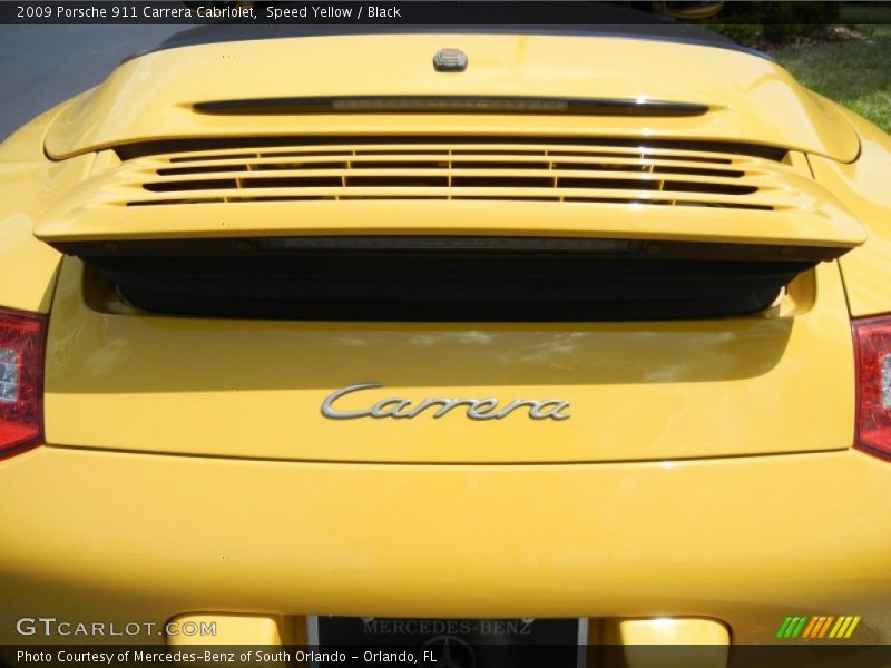 Speed Yellow / Black 2009 Porsche 911 Carrera Cabriolet