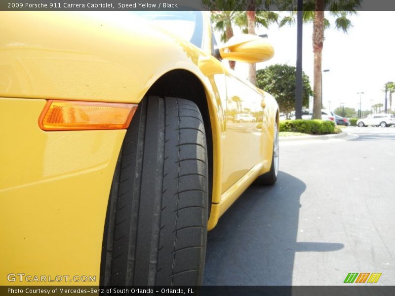 Speed Yellow / Black 2009 Porsche 911 Carrera Cabriolet