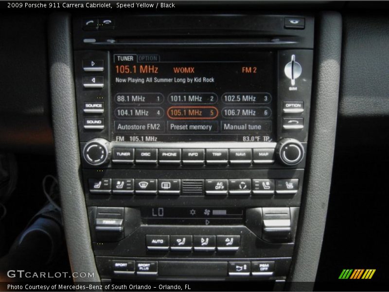 Controls of 2009 911 Carrera Cabriolet