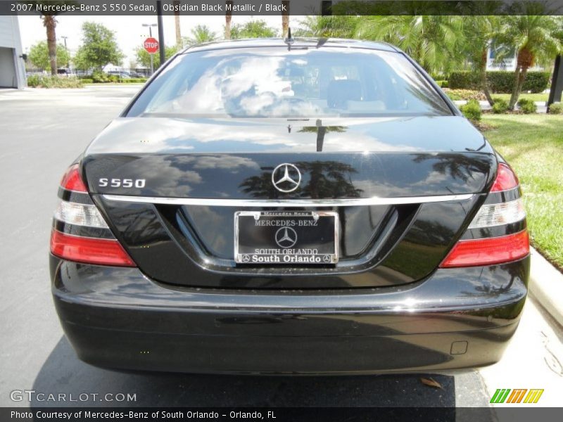Obsidian Black Metallic / Black 2007 Mercedes-Benz S 550 Sedan
