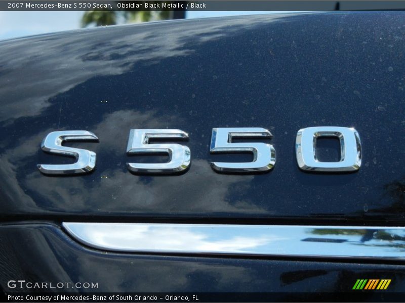 Obsidian Black Metallic / Black 2007 Mercedes-Benz S 550 Sedan