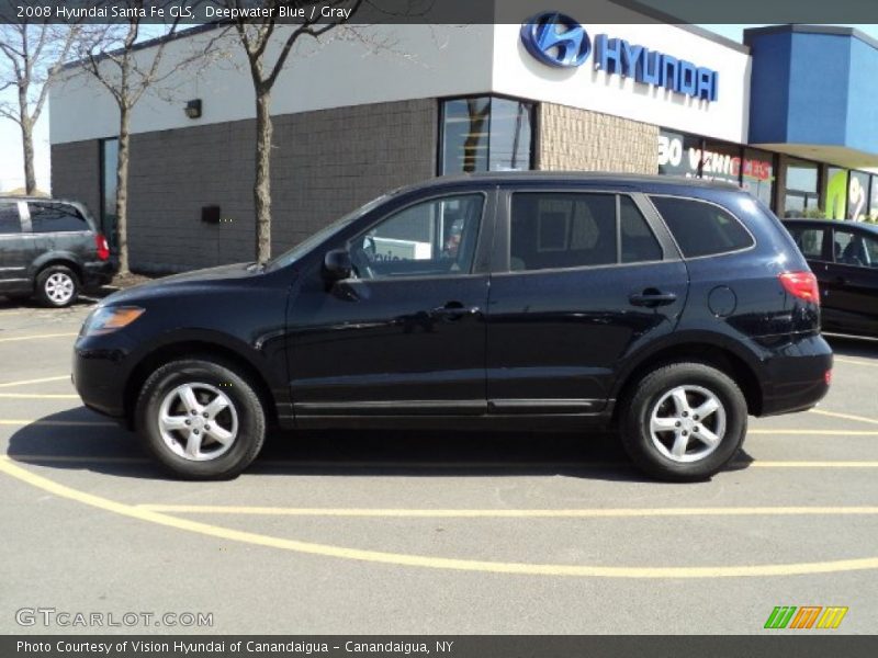 Deepwater Blue / Gray 2008 Hyundai Santa Fe GLS