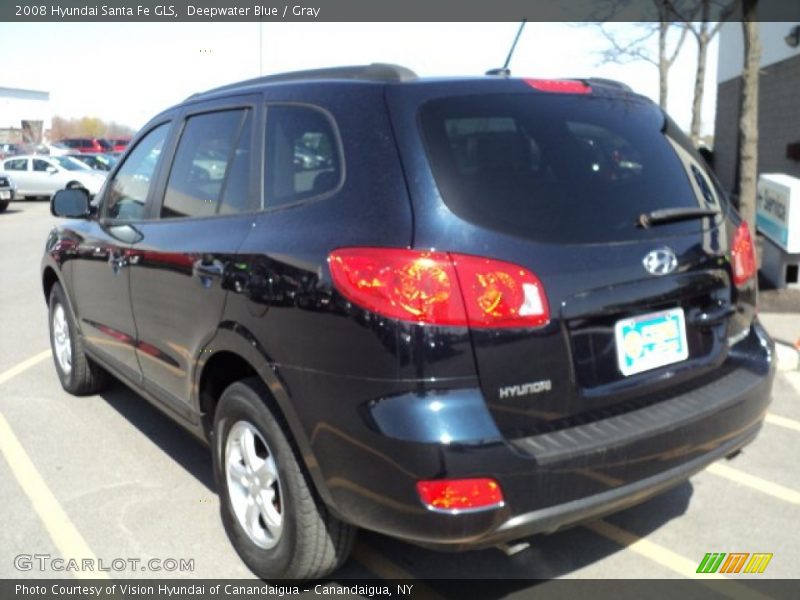 Deepwater Blue / Gray 2008 Hyundai Santa Fe GLS