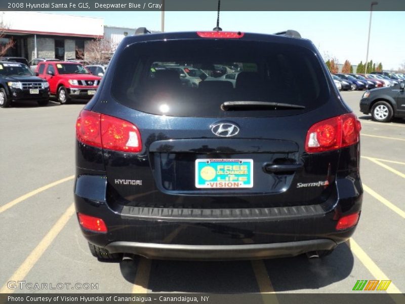 Deepwater Blue / Gray 2008 Hyundai Santa Fe GLS