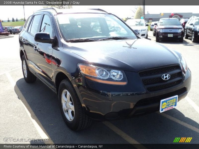 Deepwater Blue / Gray 2008 Hyundai Santa Fe GLS