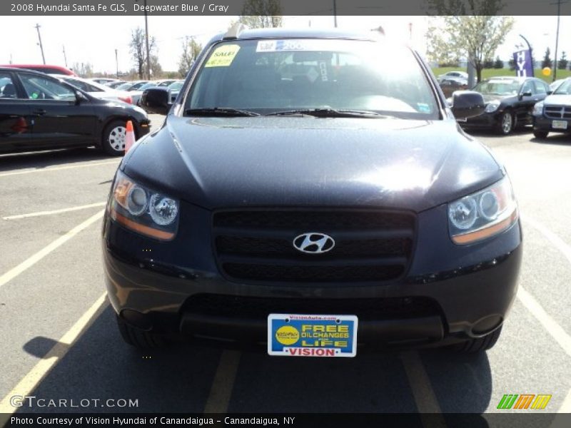 Deepwater Blue / Gray 2008 Hyundai Santa Fe GLS