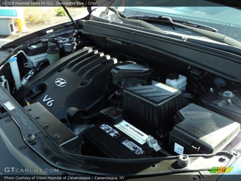 Deepwater Blue / Gray 2008 Hyundai Santa Fe GLS