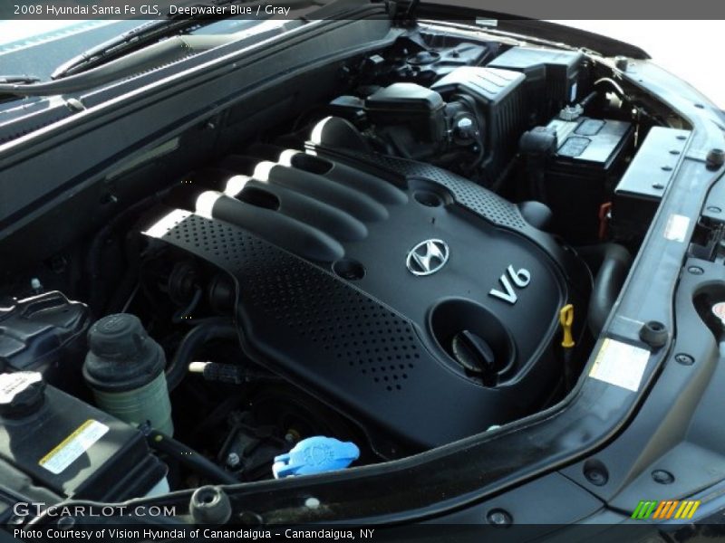 Deepwater Blue / Gray 2008 Hyundai Santa Fe GLS