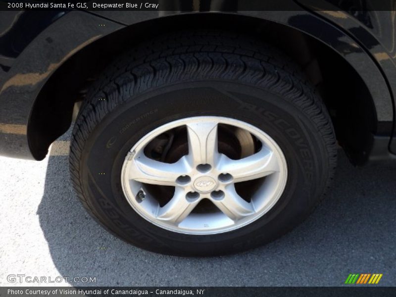 Deepwater Blue / Gray 2008 Hyundai Santa Fe GLS