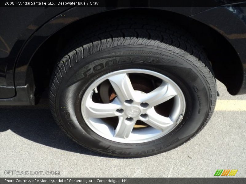 Deepwater Blue / Gray 2008 Hyundai Santa Fe GLS