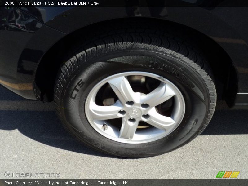 Deepwater Blue / Gray 2008 Hyundai Santa Fe GLS