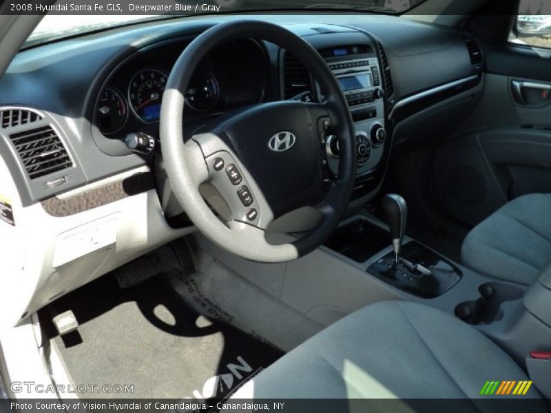 Deepwater Blue / Gray 2008 Hyundai Santa Fe GLS