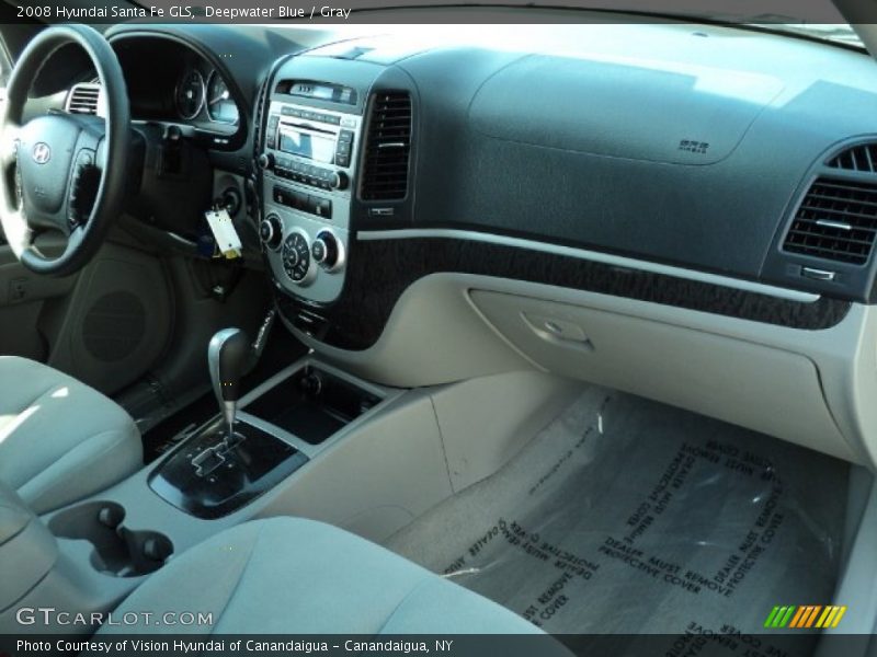 Deepwater Blue / Gray 2008 Hyundai Santa Fe GLS