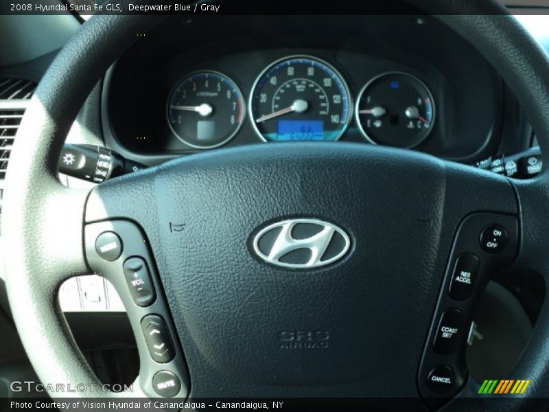 Deepwater Blue / Gray 2008 Hyundai Santa Fe GLS