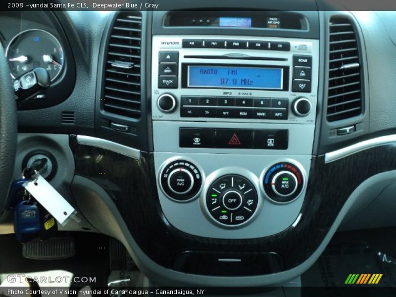 Deepwater Blue / Gray 2008 Hyundai Santa Fe GLS