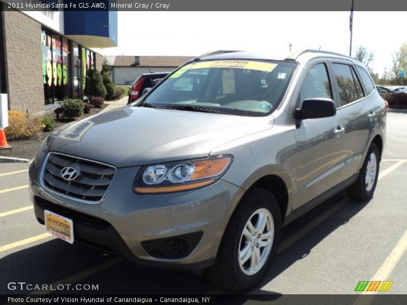 Mineral Gray / Gray 2011 Hyundai Santa Fe GLS AWD