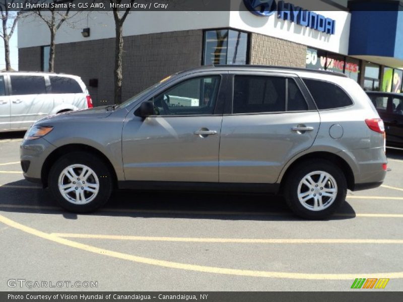 Mineral Gray / Gray 2011 Hyundai Santa Fe GLS AWD