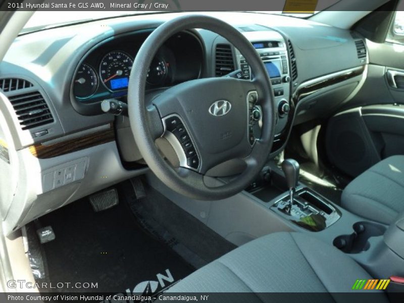 Mineral Gray / Gray 2011 Hyundai Santa Fe GLS AWD