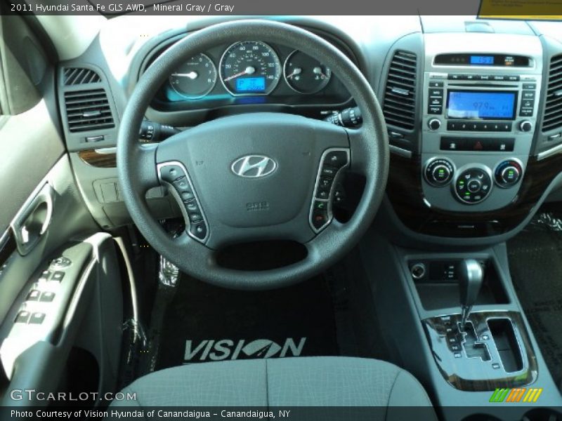 Mineral Gray / Gray 2011 Hyundai Santa Fe GLS AWD