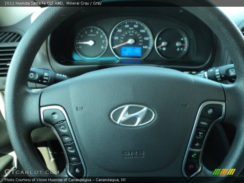 Mineral Gray / Gray 2011 Hyundai Santa Fe GLS AWD