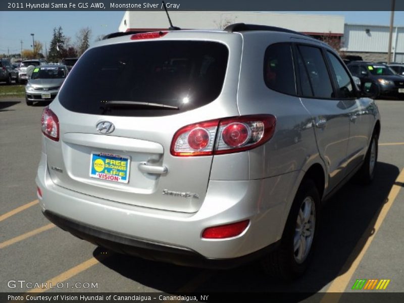 Moonstone Silver / Gray 2011 Hyundai Santa Fe GLS AWD