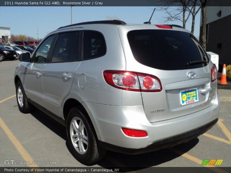 Moonstone Silver / Gray 2011 Hyundai Santa Fe GLS AWD